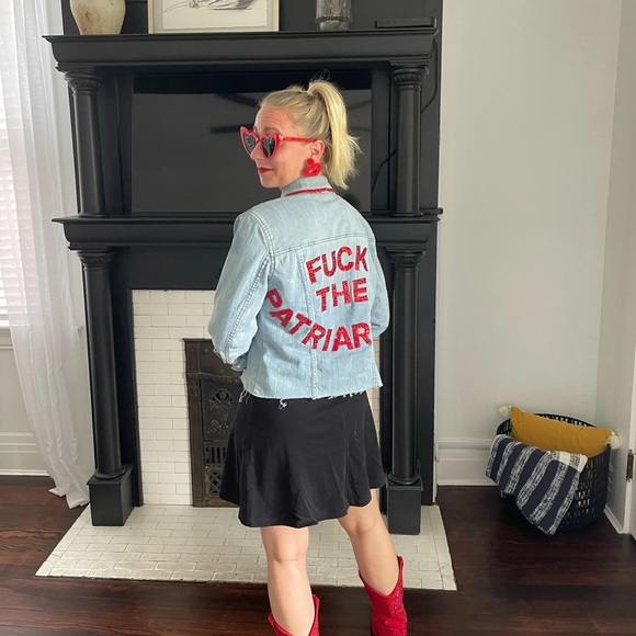 Taylor Swift Eras Tour Custom-Made “Red” Album Rhinestone Denim Jacket 💎❤️ - Picture 5 of 6